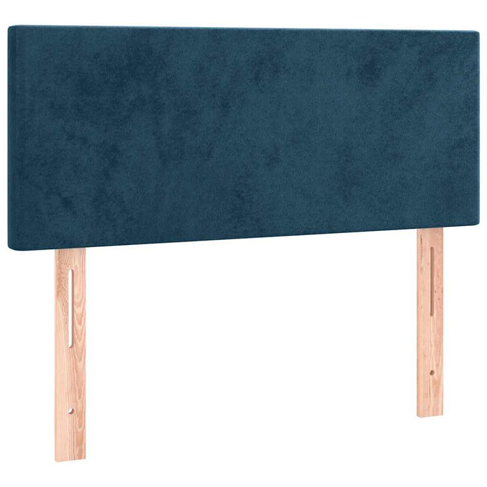 Pat box spring cu saltea, albastru închis, 90x200 cm, catifea - WALTI WALTI