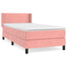Pat box spring cu saltea, roz, 90x200 cm, catifea - WALTI WALTI