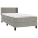 Pat box spring cu saltea, gri deschis, 100x200 cm, catifea - WALTI WALTI