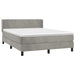 Pat box spring cu saltea, gri deschis, 140x200 cm, catifea - WALTI WALTI
