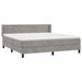 Pat box spring cu saltea, gri deschis, 160x200 cm, catifea - WALTI WALTI