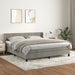 Pat box spring cu saltea, gri deschis, 160x200 cm, catifea - WALTI WALTI