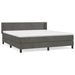 Pat box spring cu saltea, gri închis, 160x200 cm, catifea - WALTI WALTI