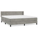 Pat box spring cu saltea, gri deschis, 180x200 cm, catifea - WALTI WALTI