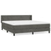 Pat box spring cu saltea, gri închis, 180x200 cm, catifea - WALTI WALTI