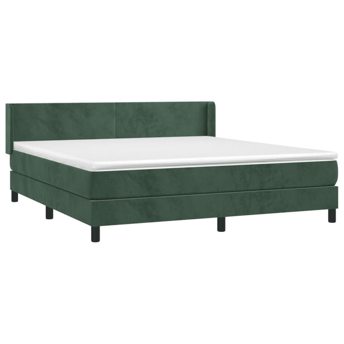 Pat box spring cu saltea, verde închis, 180x200 cm, catifea - WALTI WALTI