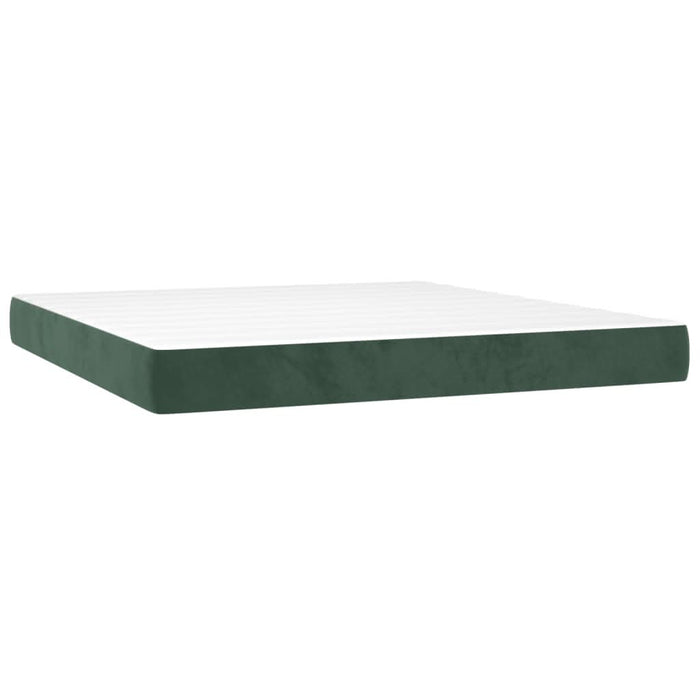 Pat box spring cu saltea, verde închis, 180x200 cm, catifea - WALTI WALTI