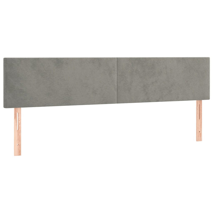 Pat box spring cu saltea, gri deschis, 200x200 cm, catifea - WALTI WALTI
