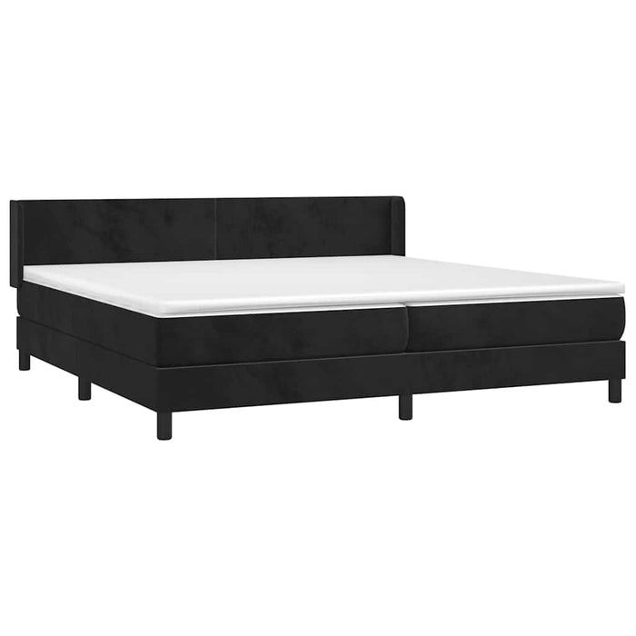 Pat box spring cu saltea, negru, 200x200 cm, catifea - WALTI WALTI
