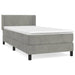 Pat box spring cu saltea, gri deschis, 90x190 cm, catifea - WALTI WALTI