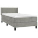Pat box spring cu saltea, gri deschis, 90x190 cm, catifea - WALTI WALTI