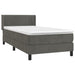 Pat box spring cu saltea, gri închis, 90x190 cm, catifea - WALTI WALTI