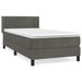 Pat box spring cu saltea, gri închis, 100x200 cm, catifea - WALTI WALTI