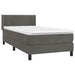 Pat box spring cu saltea, gri închis, 100x200 cm, catifea - WALTI WALTI