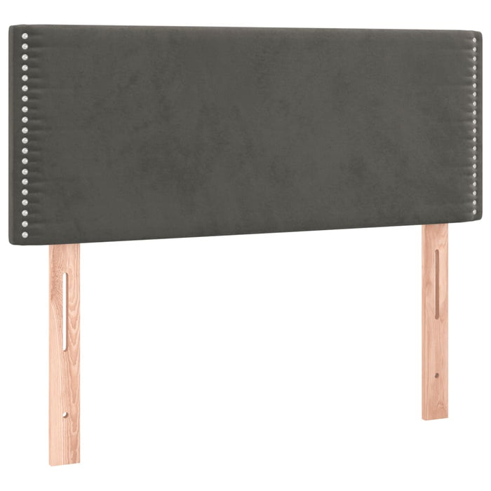 Pat box spring cu saltea, gri închis, 100x200 cm, catifea - WALTI WALTI