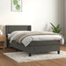Pat box spring cu saltea, gri închis, 100x200 cm, catifea - WALTI WALTI