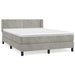 Pat box spring cu saltea, gri deschis, 140x190 cm, catifea - WALTI WALTI