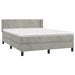 Pat box spring cu saltea, gri deschis, 140x190 cm, catifea - WALTI WALTI