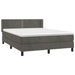 Pat box spring cu saltea, gri închis, 140x190 cm, catifea - WALTI WALTI