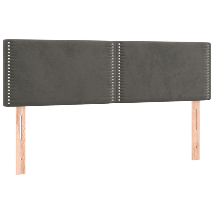 Pat box spring cu saltea, gri închis, 140x190 cm, catifea - WALTI WALTI