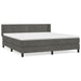 Pat box spring cu saltea, gri închis, 160x200 cm, catifea - WALTI WALTI