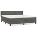 Pat box spring cu saltea, gri închis, 180x200 cm, catifea - WALTI WALTI