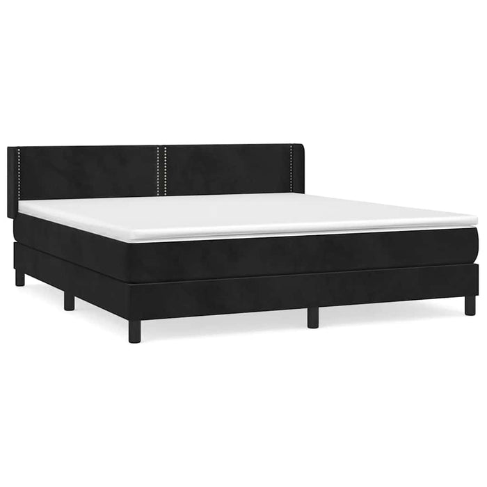 Pat box spring cu saltea, negru, 180x200 cm, catifea - WALTI WALTI
