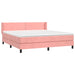 Pat box spring cu saltea, roz, 180x200 cm, catifea - WALTI WALTI