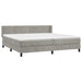 Pat box spring cu saltea, gri deschis, 200x200 cm, catifea - WALTI WALTI