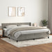 Pat box spring cu saltea, gri deschis, 200x200 cm, catifea - WALTI WALTI