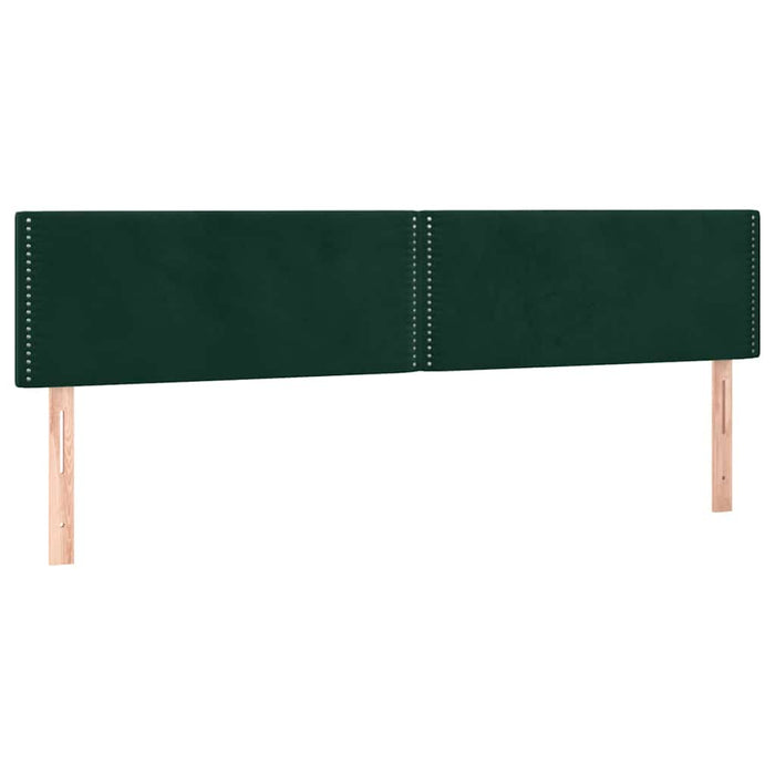 Pat box spring cu saltea, verde închis, 200x200 cm, catifea WALTI
