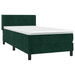 Pat box spring cu saltea, verde închis, 80x200 cm, catifea - WALTI WALTI