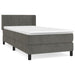 Pat box spring cu saltea, gri închis, 90x200 cm, catifea - WALTI WALTI