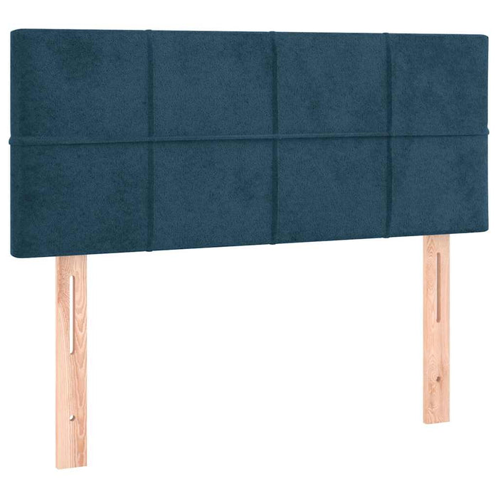 Pat box spring cu saltea, albastru închis, 90x200 cm, catifea - WALTI WALTI