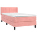 Pat box spring cu saltea, roz, 90x200 cm, catifea - WALTI WALTI