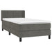 Pat box spring cu saltea, gri închis, 100x200 cm, catifea - WALTI WALTI