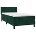 Pat box spring cu saltea, verde închis, 100x200 cm, catifea - WALTI WALTI