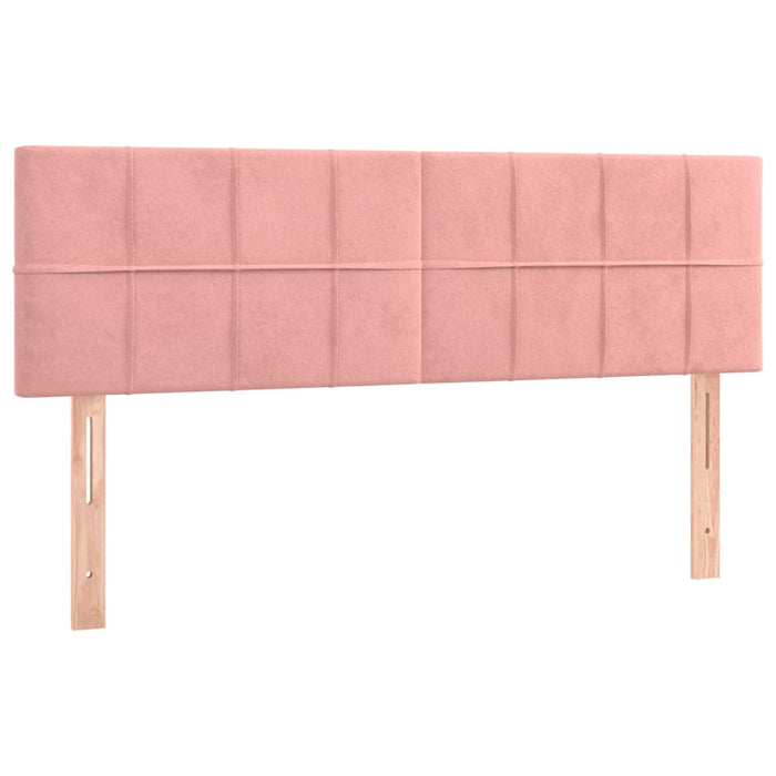 Pat box spring cu saltea, roz, 140x190 cm, catifea - WALTI WALTI