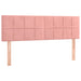 Pat box spring cu saltea, roz, 140x190 cm, catifea - WALTI WALTI