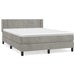 Pat box spring cu saltea, gri deschis, 140x200 cm, catifea - WALTI WALTI