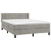 Pat box spring cu saltea, gri deschis, 140x200 cm, catifea - WALTI WALTI
