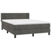 Pat box spring cu saltea, gri închis, 140x200 cm, catifea - WALTI WALTI