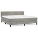 Pat box spring cu saltea, gri deschis, 160x200 cm, catifea - WALTI WALTI