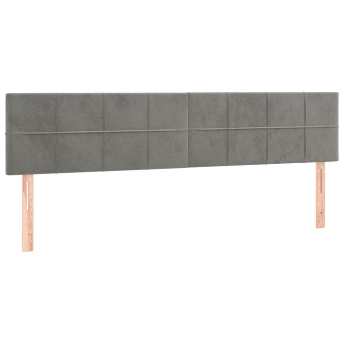 Pat box spring cu saltea, gri deschis, 160x200 cm, catifea - WALTI WALTI