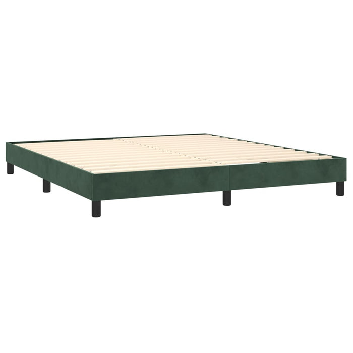 Pat box spring cu saltea, verde închis, 160x200 cm, catifea - WALTI WALTI