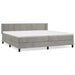 Pat box spring cu saltea, gri deschis, 200x200 cm, catifea - WALTI WALTI