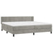 Pat box spring cu saltea, gri deschis, 200x200 cm, catifea - WALTI WALTI