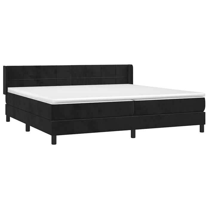 Pat box spring cu saltea, negru, 200x200 cm, catifea - WALTI WALTI