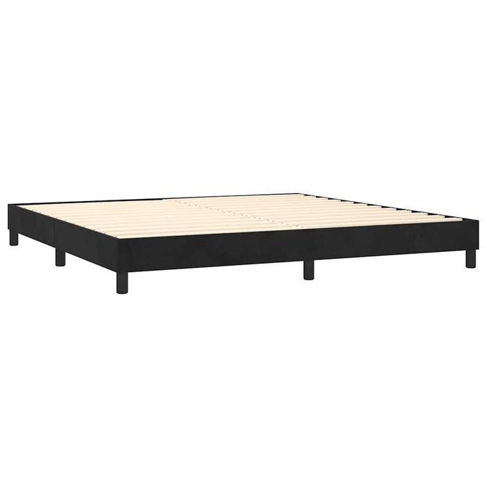 Pat box spring cu saltea, negru, 200x200 cm, catifea - WALTI WALTI