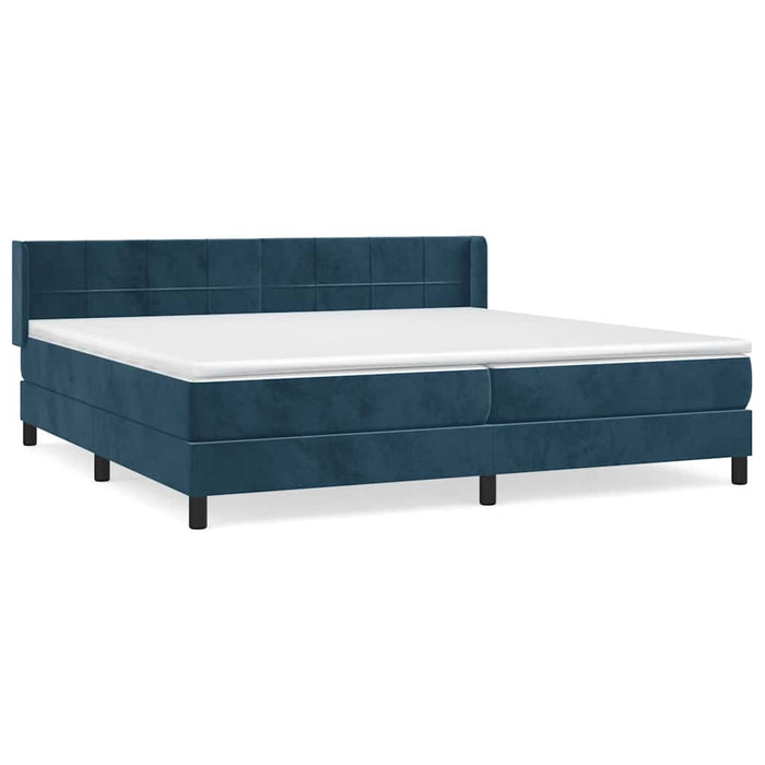 Pat box spring cu saltea, albastru închis, 200x200 cm, catifea - WALTI WALTI